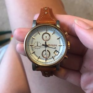 Fossil - Boyfriend Chronograph Cedar Leather Watch
